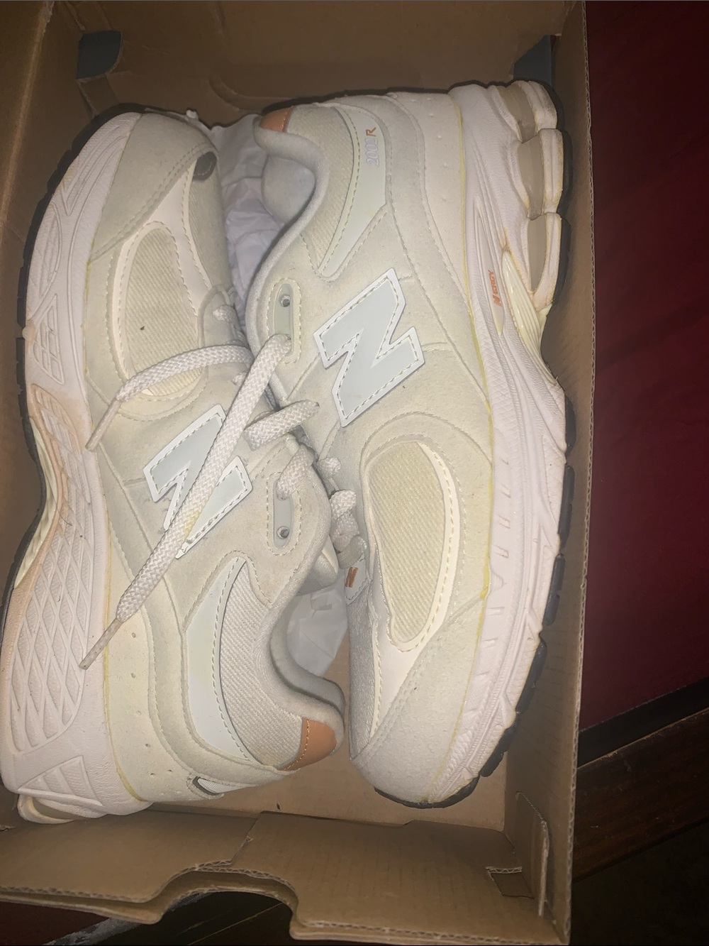 New Balance Cream and White Stack Sole Sneakers